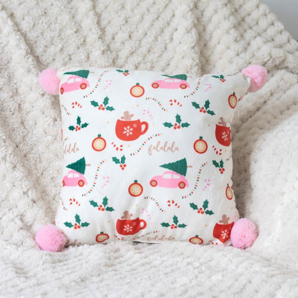 Something Different - Square Sugarplum Fun Christmas Print Cushion - Multicolours